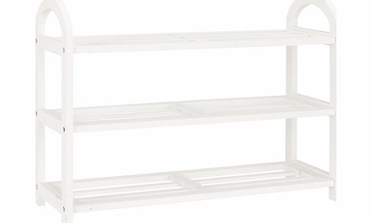 John Lewis 3 Tier Wooden Shoe Rack, White