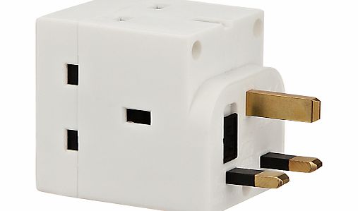 John Lewis 3 Way Adaptor, 13 Amp