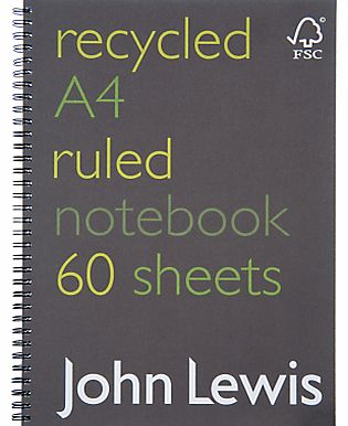 John Lewis A4 Recycled Notebook