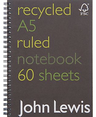 John Lewis A5 Recycled Notebook