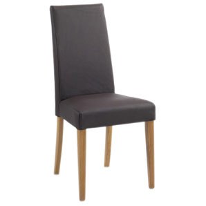 Alfie Leather Dining Chair- Chocolate