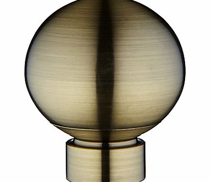 John Lewis Antique Brass Ball Finial, Dia.19mm