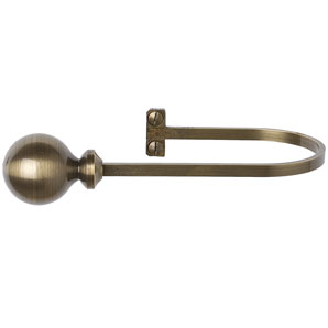 Antiqued Brass Ball Holdback