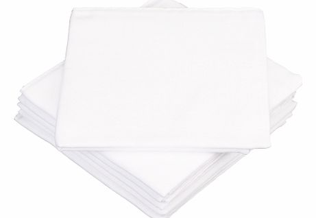 John Lewis Baby John Lewis Muslin Squares, Pack of 6, White