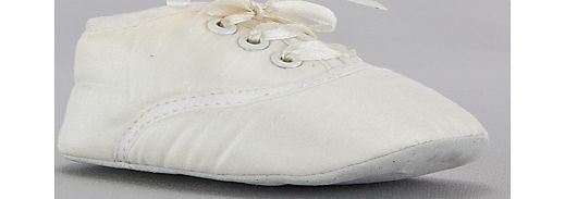 John Lewis Baby Laced Shoes, Cream