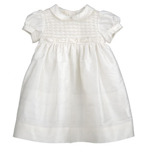 John Lewis Baby Silk Dress, Ivory, 3 - 6 months