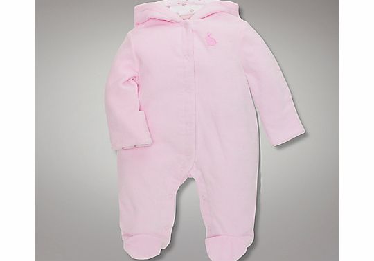 John Lewis Baby Wadded Velour All In One