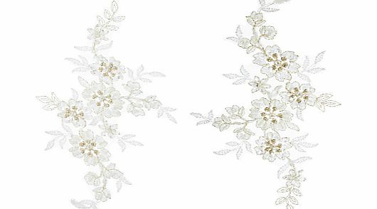 John Lewis Beaded Applique Tulles, Cream, Pack