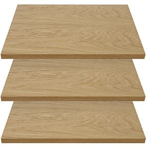 john lewis Boxer Shelves- Oak- Pack of 3