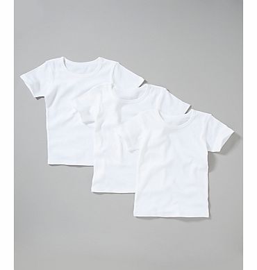 Cotton T-Shirt Vests, Pack of 3,