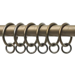 John Lewis Brass Tone Curtain Rings- Pack of 6- 19mm