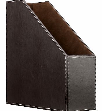 John Lewis Brown Faux Leather Stitched Magazine
