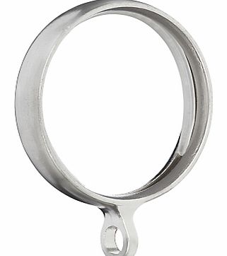 Brushed Steel Curtain Rings, Pack of