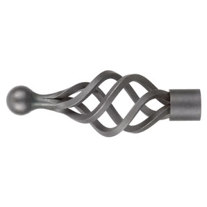John Lewis Cage Finial- Waxed Steel- 25mm