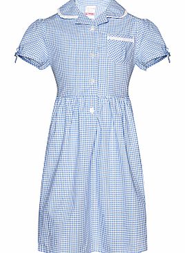 John Lewis Check Print Cotton Summer Dress, Blue