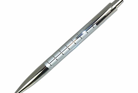 John Lewis Checker Ballpoint Pen, Silver/Chrome