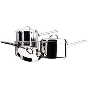 John Lewis Classic 3 Piece Saucepan Set