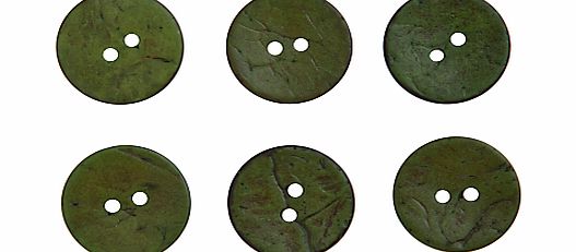 John Lewis Coconut Buttons, 23mm, Pack of 6