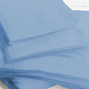 John Lewis Colour Woven Cotton Flat Sheet, Chambray, Single
