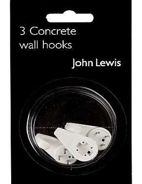 John Lewis Concrete Wall Hooks, Set of 3