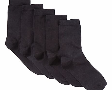 Cotton Rich Plain Socks, Pack of 5