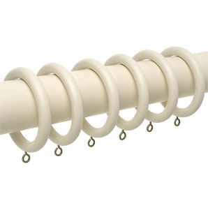 Curtain Rings- Antiqued Cream- Pack of 6- Dia.45mm