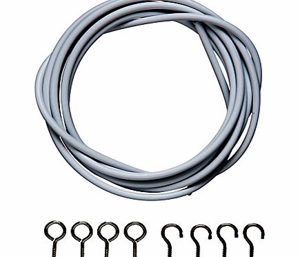 John Lewis Curtain Wire Kit With Hooks and Eyes