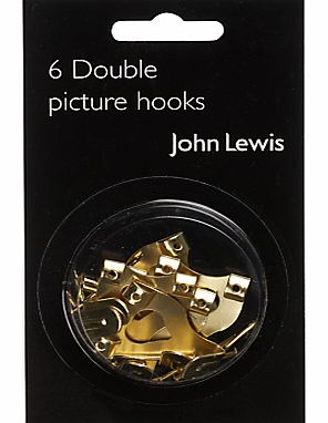 John Lewis Double Picture Hooks, Pack of 6
