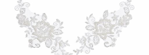 John Lewis Floral Bridal Appliques, Pack of 2,