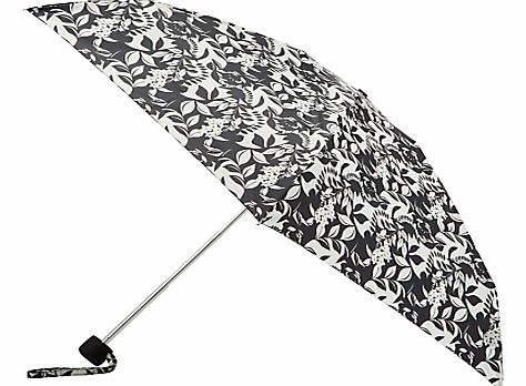 John Lewis Floral Print Mini Umbrella, Black