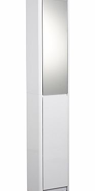 John Lewis Gloss Curve Tall Boy, White