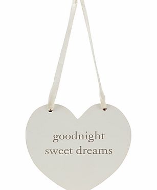 John Lewis ``Goodnight Sweet Dreams`` Heart Plaque