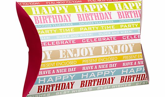 John Lewis Happy Birthday Stripe Pillow Gift Box