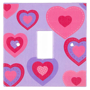 john lewis Heart Light Switch Cover- Pink/Lilac