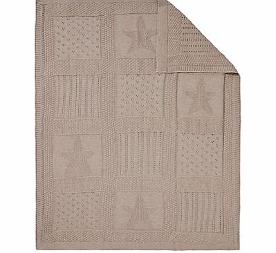 John Lewis Intarsia Knitted Baby Blanket, Light