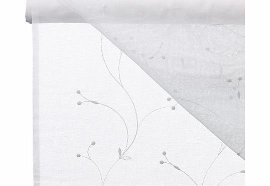 Juniper Unheaded Voile Fabric, White, Drop 150cm