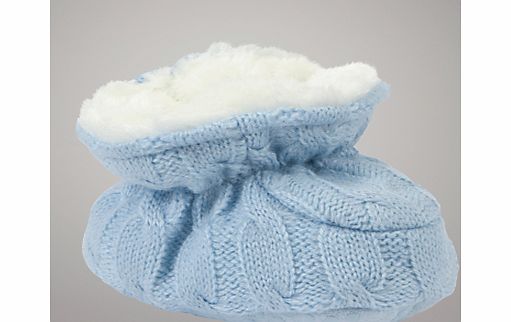 John Lewis Knitted Booties, Blue
