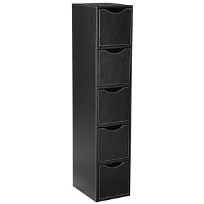 john lewis Leather CD Tower- Black