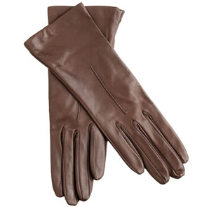 John Lewis Leather Gloves, Brown, Size 6H/Small