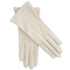 John Lewis Leather Gloves, Parchment, Size 6H/Small