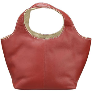 John Lewis Leather Tote Bag- Red