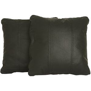 john lewis Maestro Leather Cushions- Pair- Black