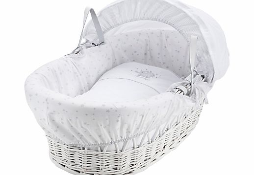 John Lewis Make a Wish Moses Basket, White/Grey