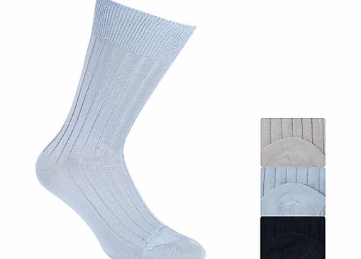 Mercerised Cotton Socks, Pack of 3