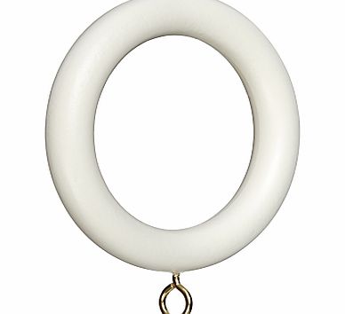 New White Curtain Rings, 35mm, Set of 6
