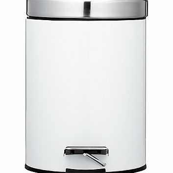 John Lewis New York White Gloss Pedal Bin, 3L