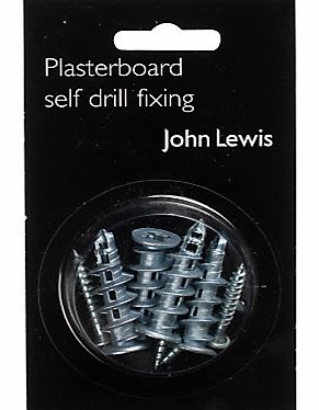 John Lewis Plasterboard Mirror Fixings, Pack of 4