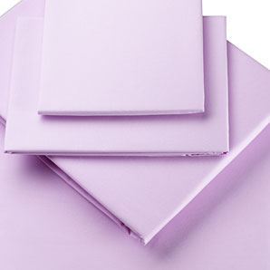 John Lewis Polycotton Percale Fitted Sheet, Soft Lilac, Double