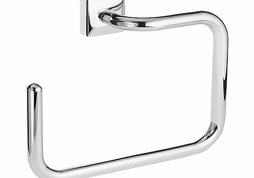 John Lewis Pure Bathroom Towel Ring, Silver