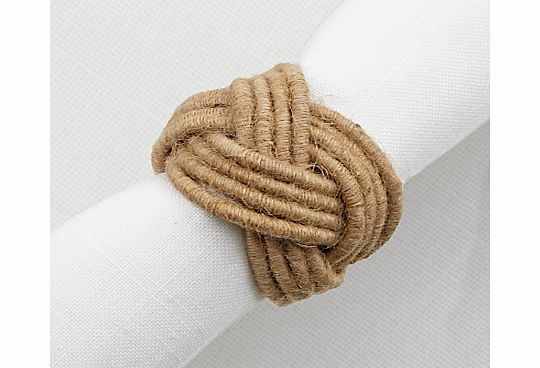 John Lewis Rope Napkin Rings, Set of 4